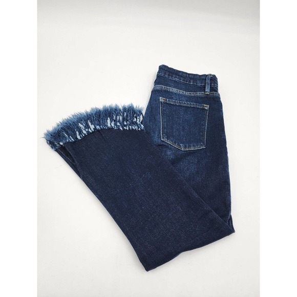 Frame Denim Le Crop Mini Boot Jean Shredded Raw Bayberry Wash Women Size 29 $250 - Picture 4 of 11